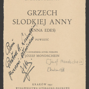 Mondschein Józef (dedykacja 1.)